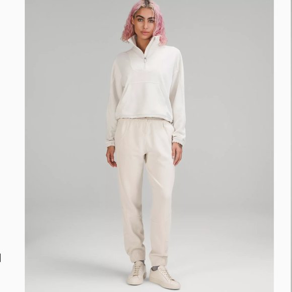 Lululemon Brushed Softstreme Ribbed High-Rise Jogger Size 0 Color White Opal
